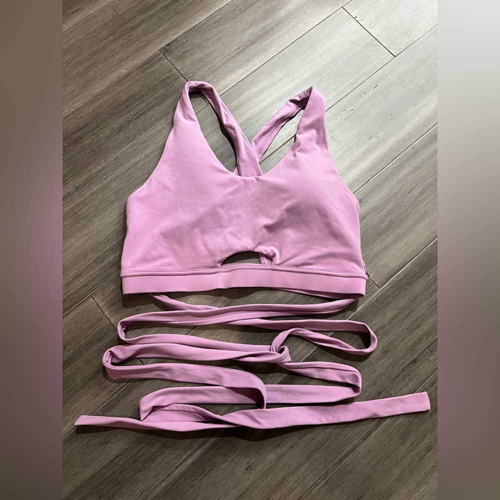 Gymshark Wrap Around Strappy Sports Bra Pink | Womens Medium